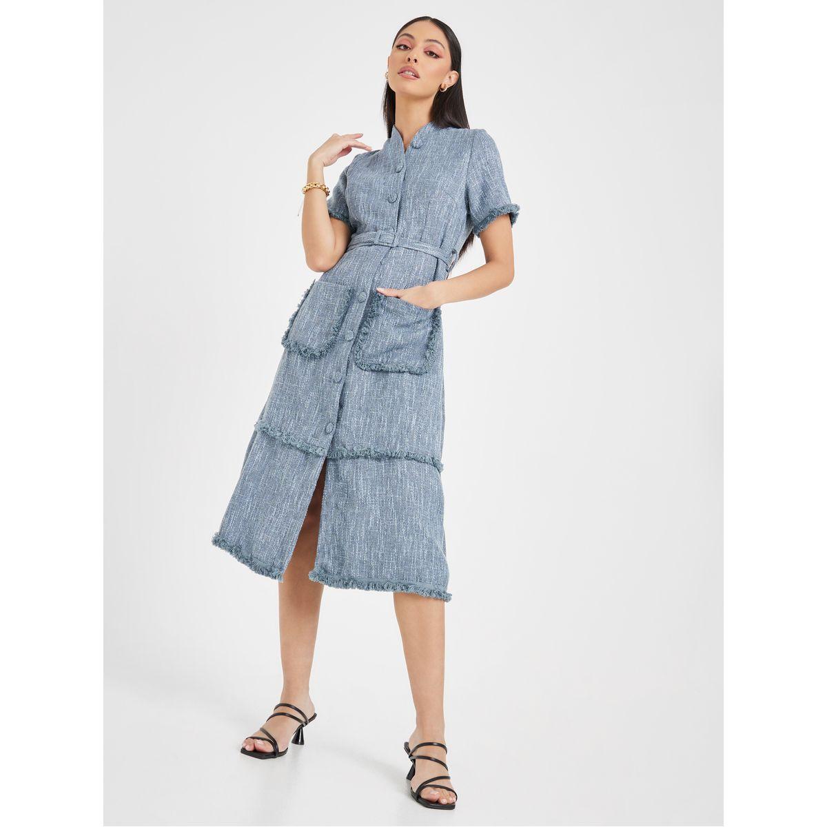 فستان ميدي بجيوب وحزام خصر-women-clothing-dresses-image-1