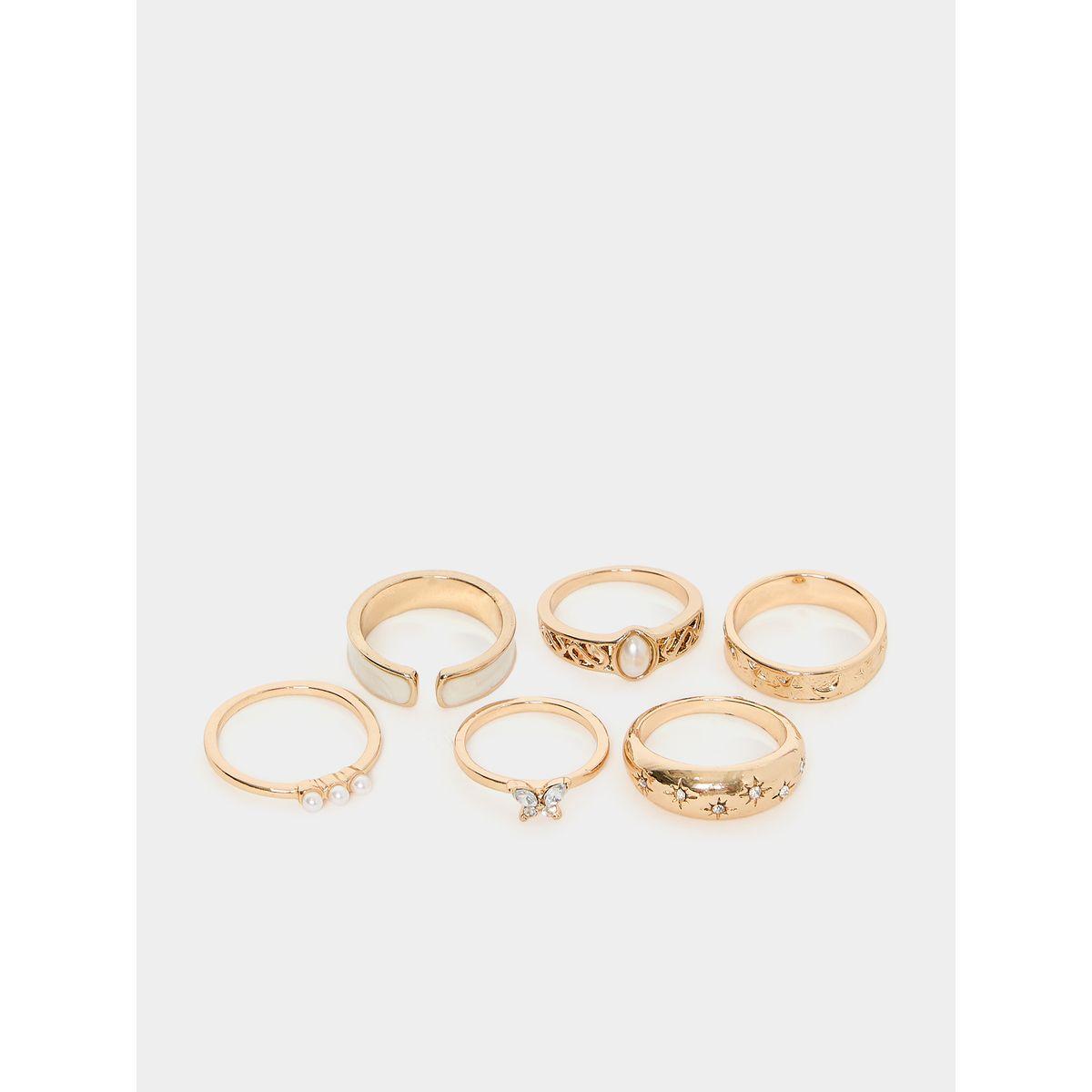مجموعة من 6 خواتم كاجوال-women-watchesandjewellery-jewellery-rings-image-1