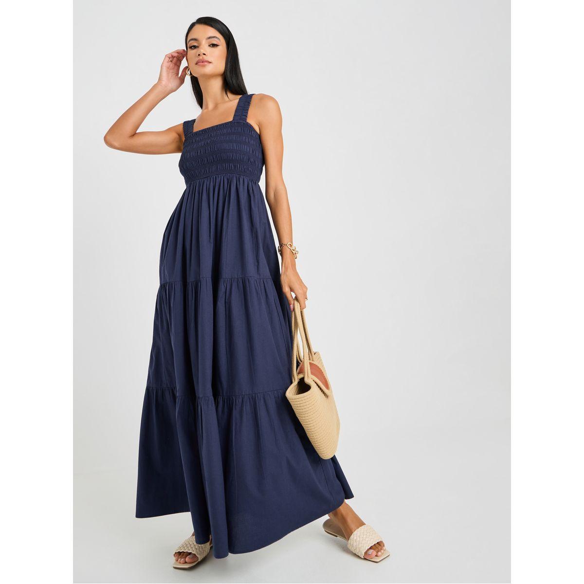 Styli Wide Strap Gathered Tiered Maxi Dress-women-clothing-dresses-image-1