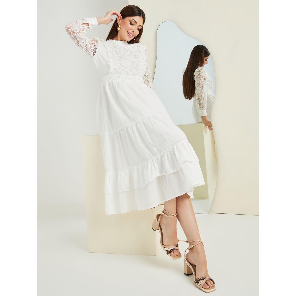 فستان ميدي بتفاصيل دانتيل-women-clothing-dresses-image-1