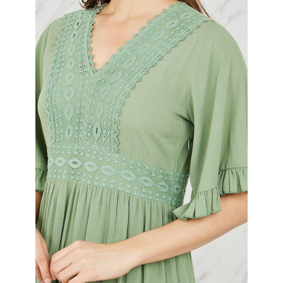 Styli Lace and Frill Detail Midi Dress-women-clothing-dresses-image-3