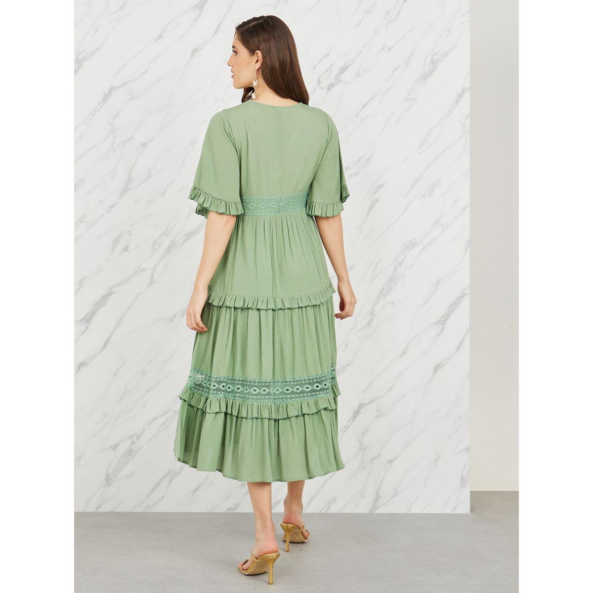 Styli Lace and Frill Detail Midi Dress-women-clothing-dresses-image-4