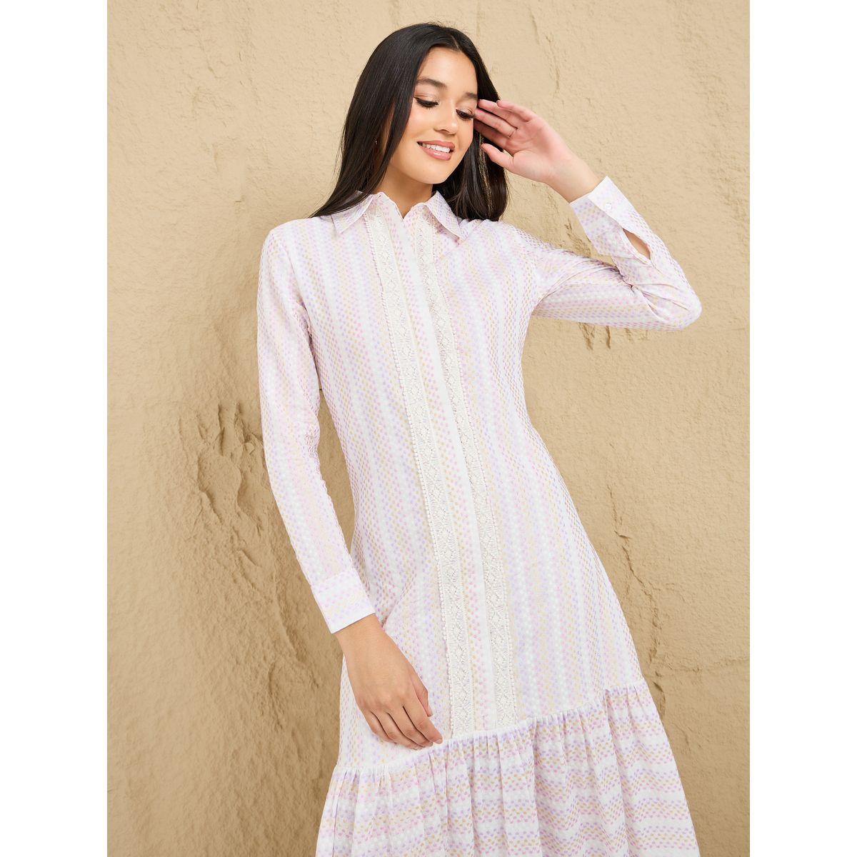 Styli Embroidered Pattern Shirt Maxi Dress-women-clothing-dresses-image-2