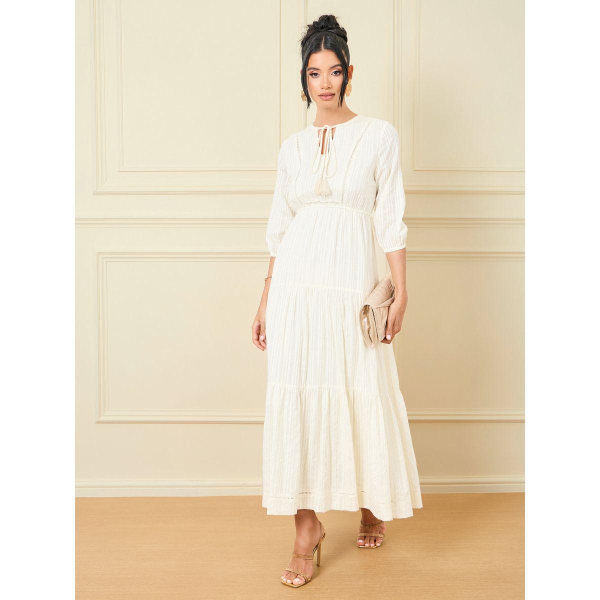 Styli Lace Ladder Insert Striped Tiered Maxi Dress-women-clothing-dresses-image-1