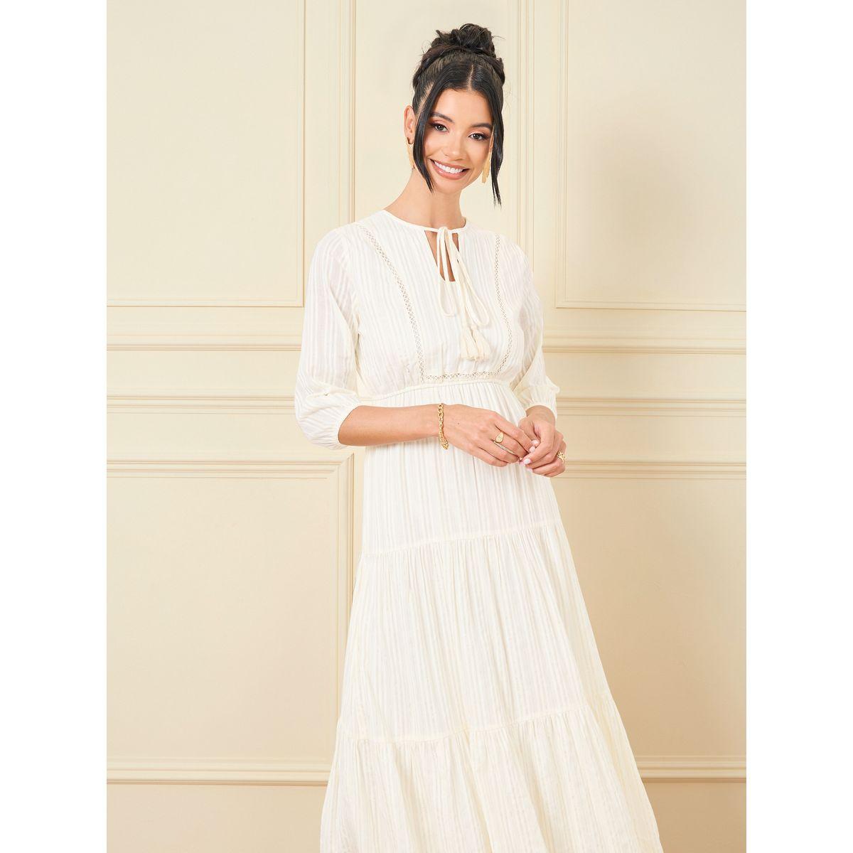 Styli Lace Ladder Insert Striped Tiered Maxi Dress-women-clothing-dresses-image-2