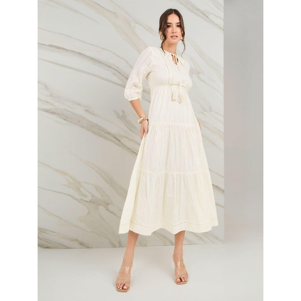 فستان ميدي بأربطة ياقة-women-clothing-dresses-image-2