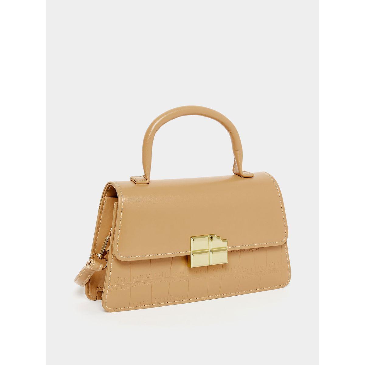 Styli Croc Textured Flap Handbag-women-bagsandwallets-handbags-image-1