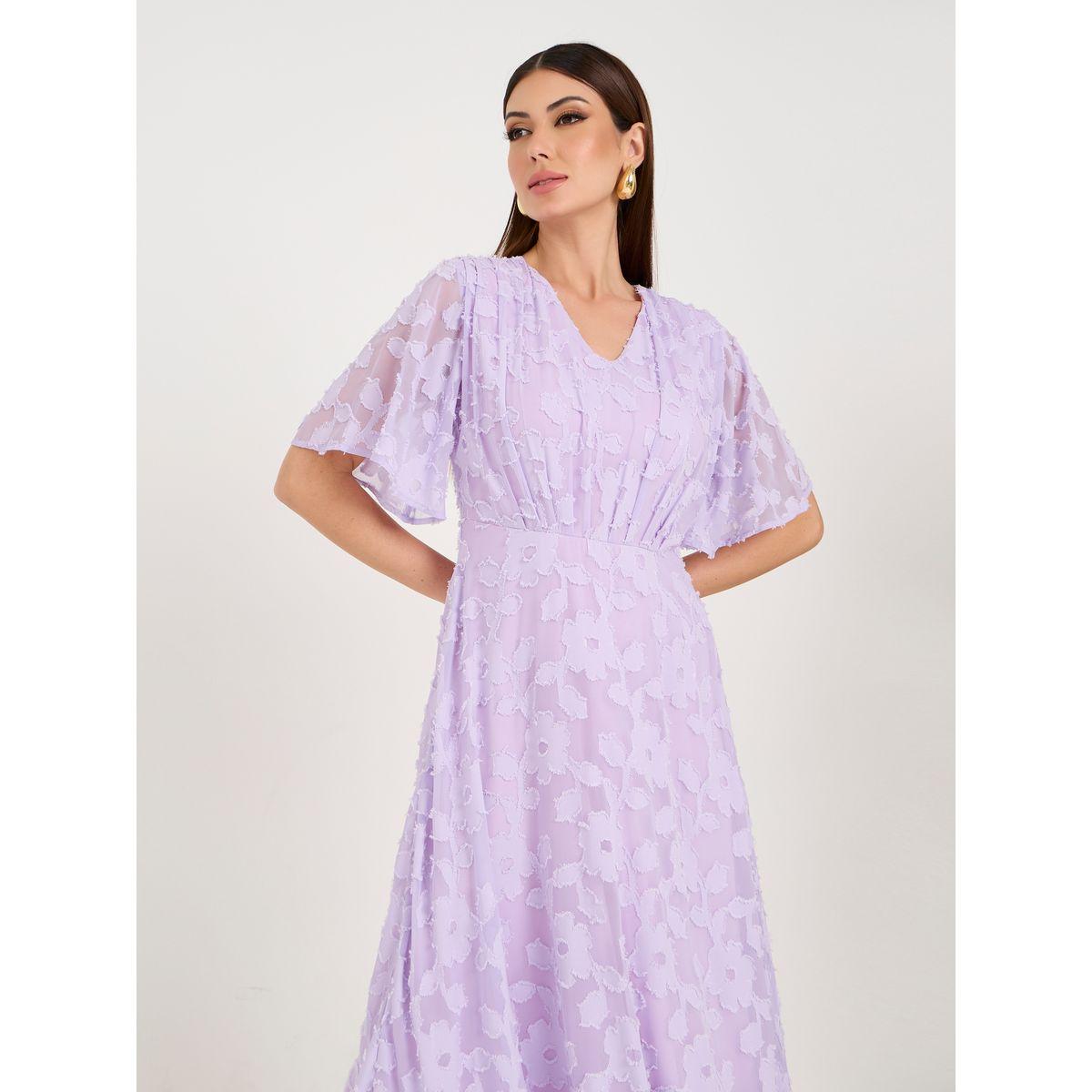 Styli Jacquard V Neck A-Line Maxi Dress-women-clothing-dresses-image-2