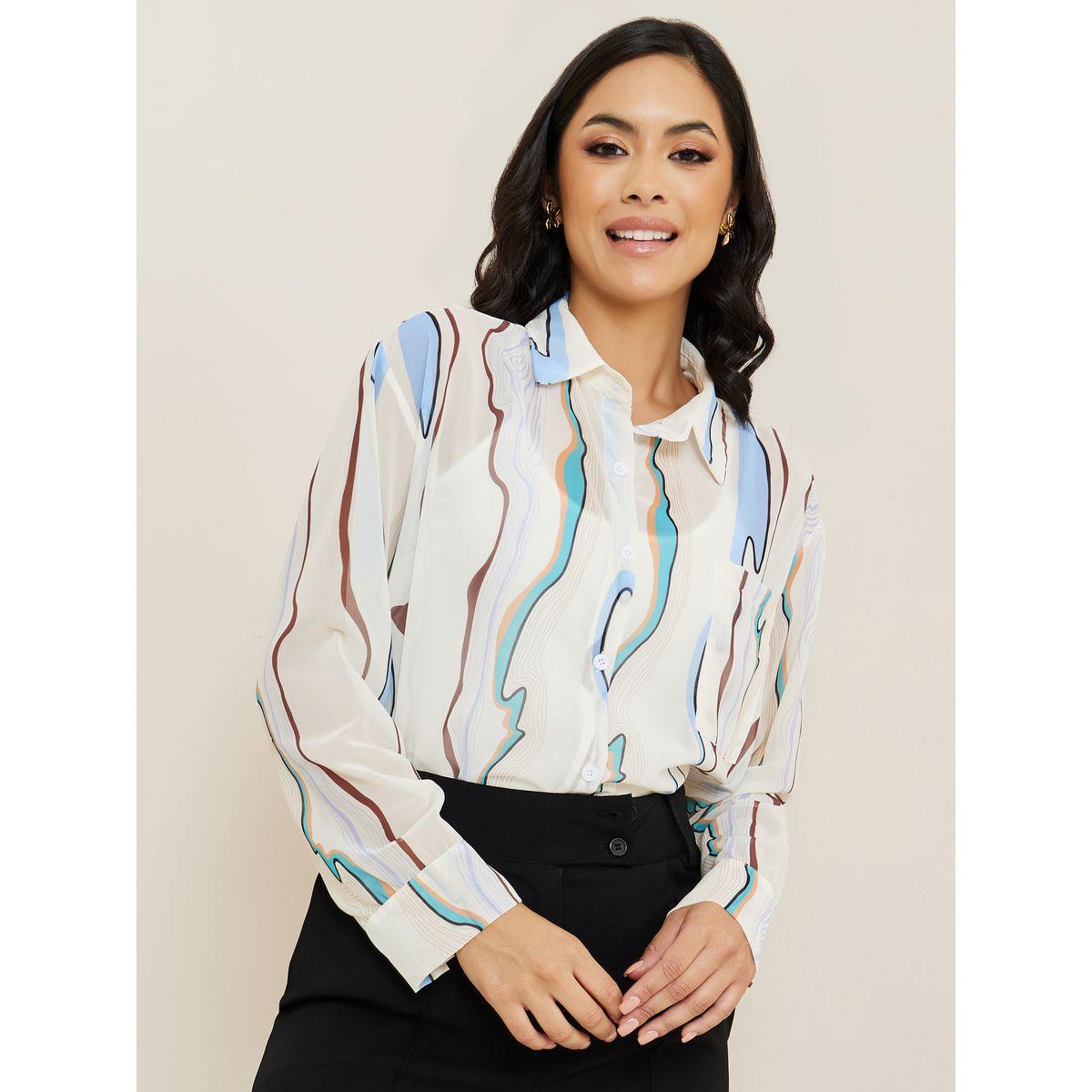 Styli All Over Print Light Chiffon Longline Shirt-women-clothing-shirtsandblouses-shirts-image-1