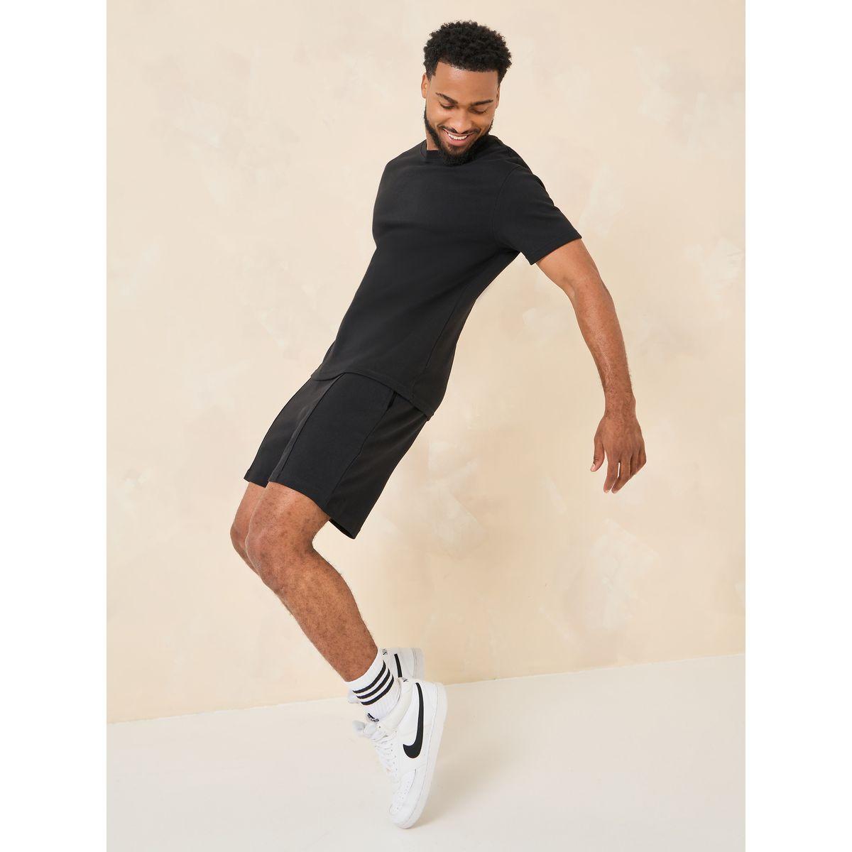 Styli Interlock Regular T-Shirt & Pintuck Shorts Co-Ord Set-men-clothing-coordsets-image-1