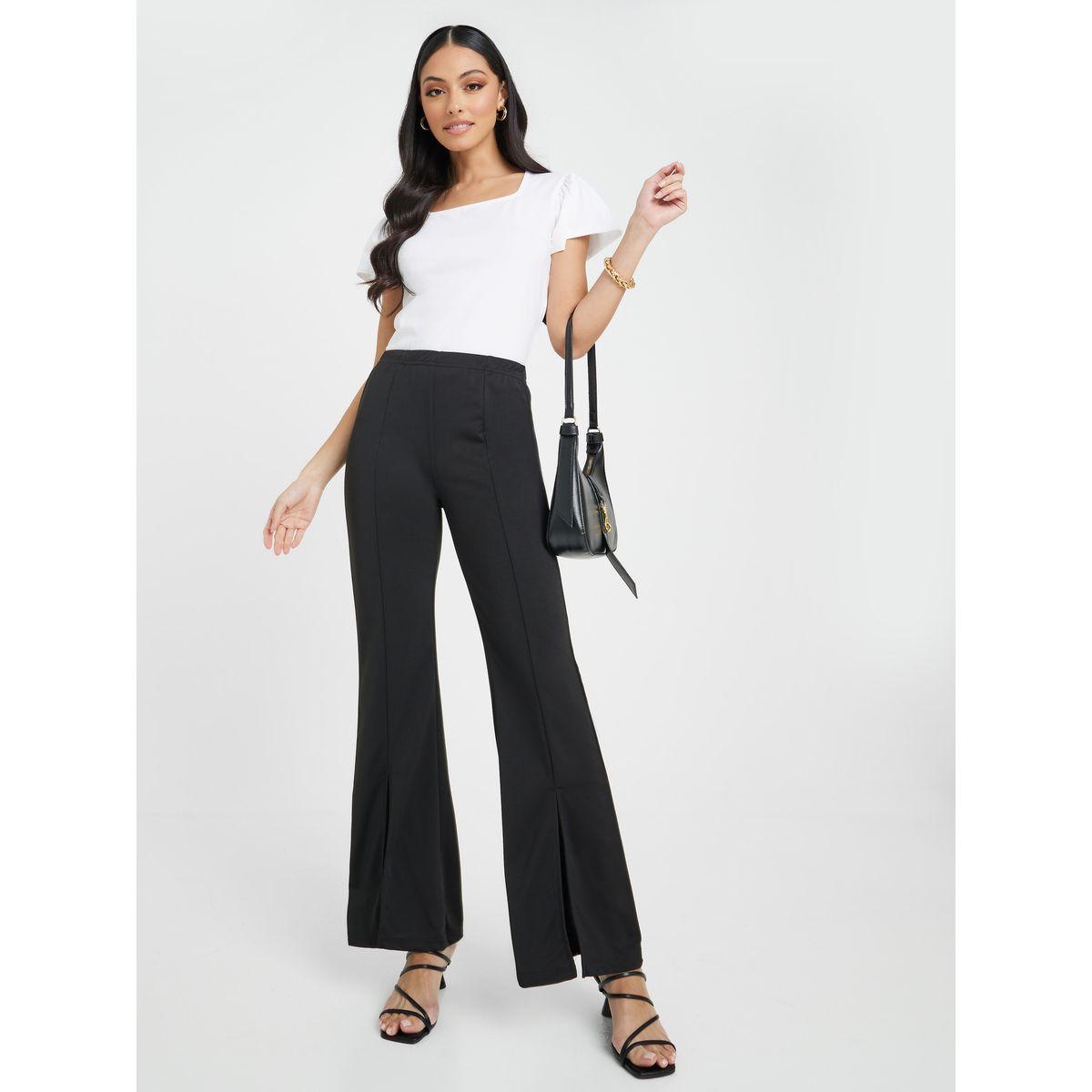 بنطال بخصر عالي وشق جانبي-women-clothing-bottoms-trousers-image-2