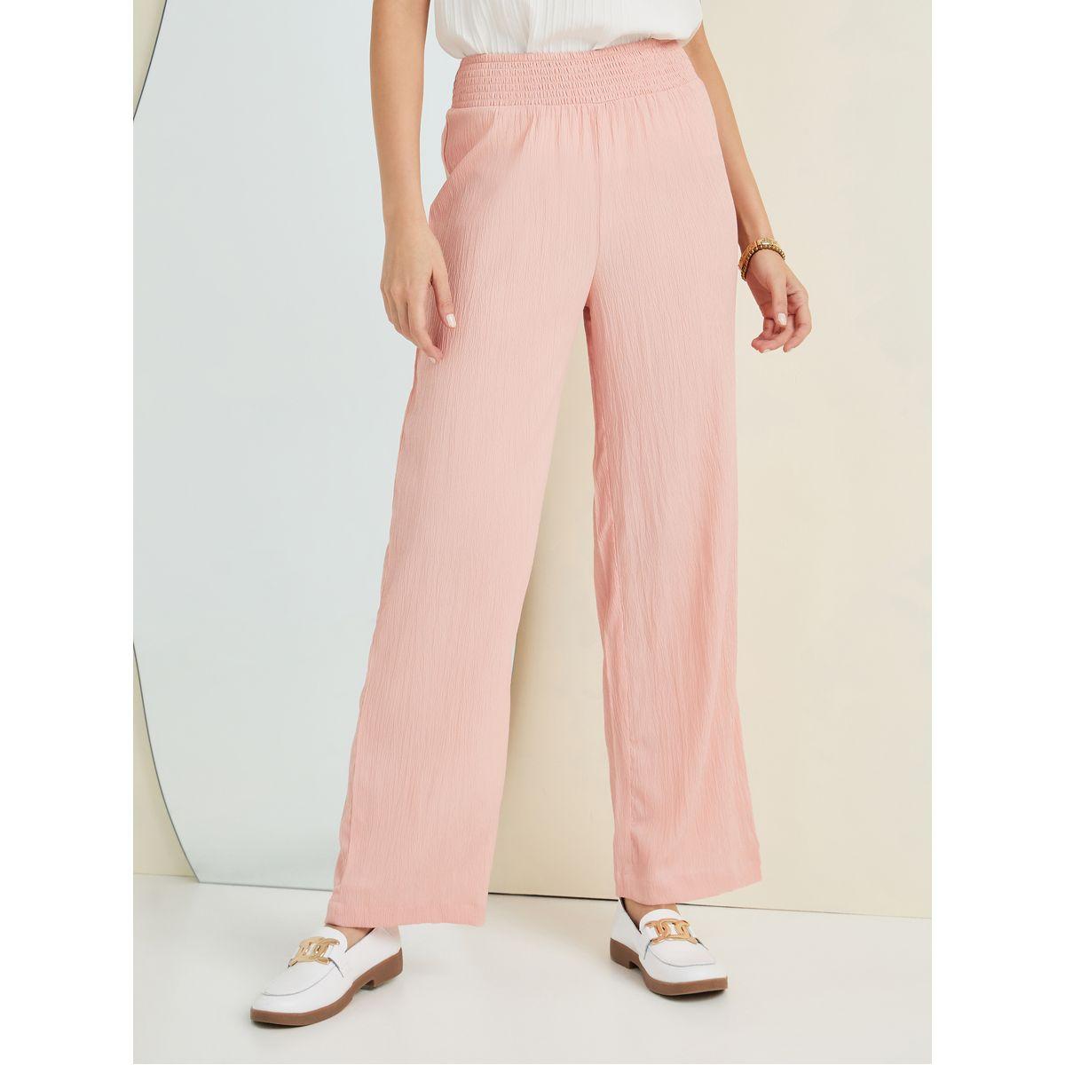Styli Textured Mid Waist Straight Leg Pants-women-clothing-bottoms-trousers-image-3