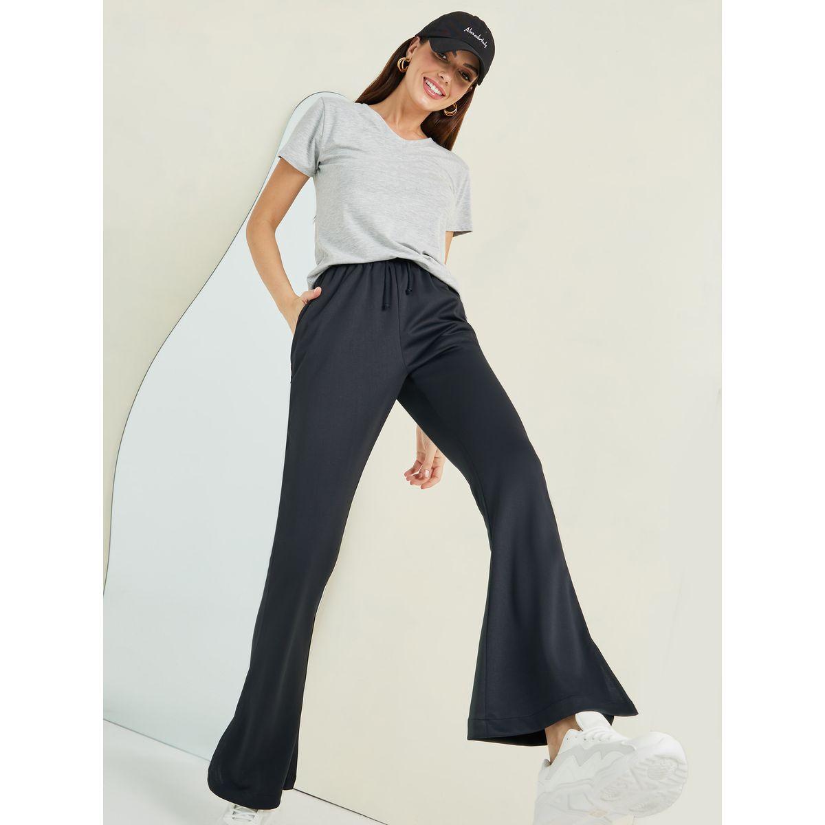 جوغر واسع الأرجل مع شق جانبي-women-clothing-bottoms-joggers-image-1