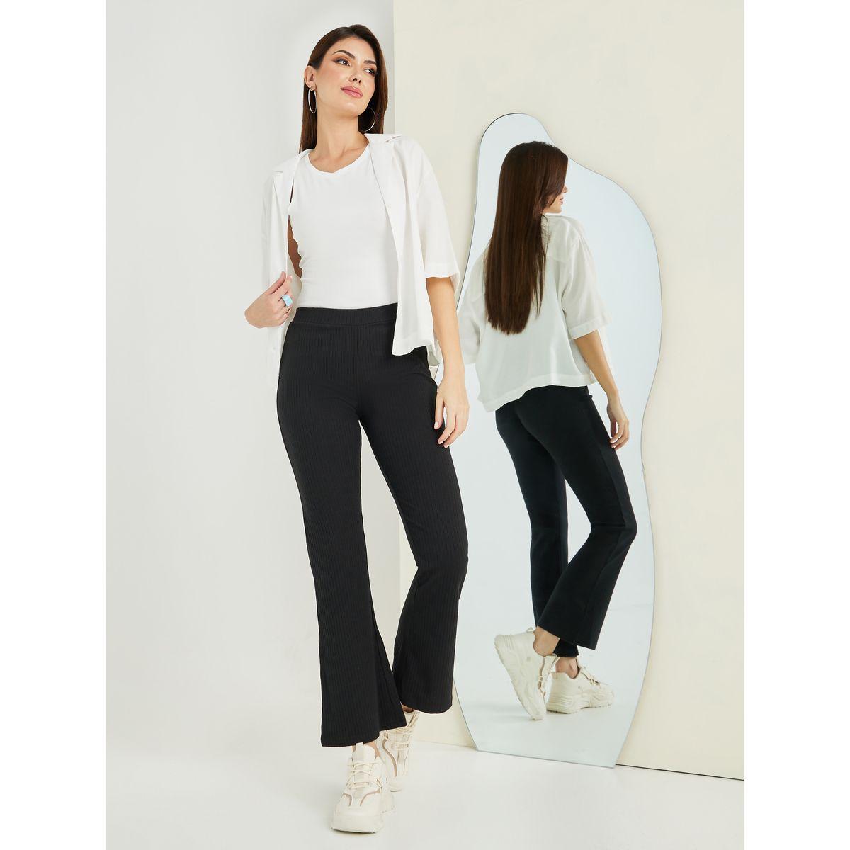 Styli Textured Ribbed Fit and Flare Leggings-women-clothing-bottoms-leggings-image-2