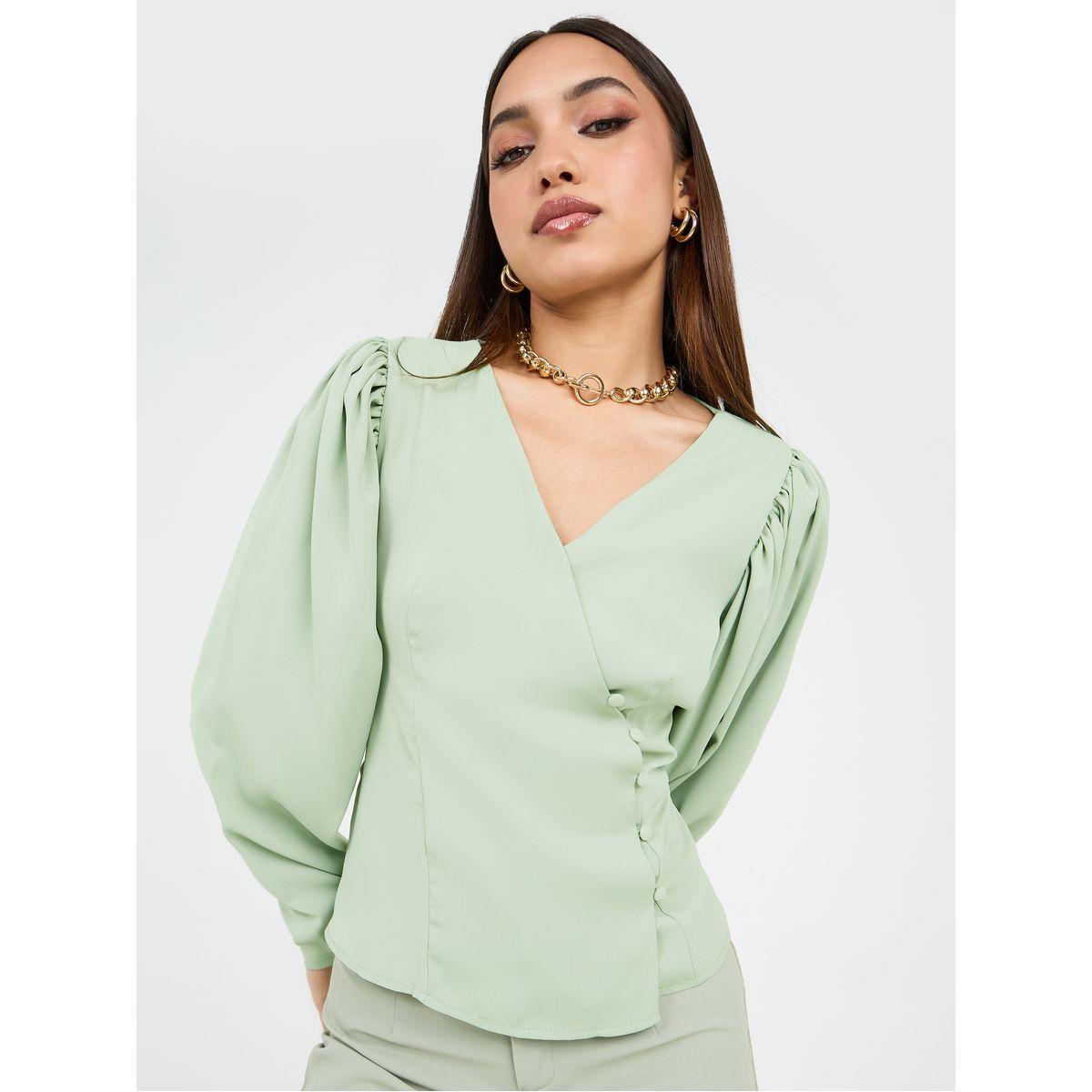 بلوزة كاجوال بقصة عادية-women-clothing-shirtsandblouses-blouses-image-4