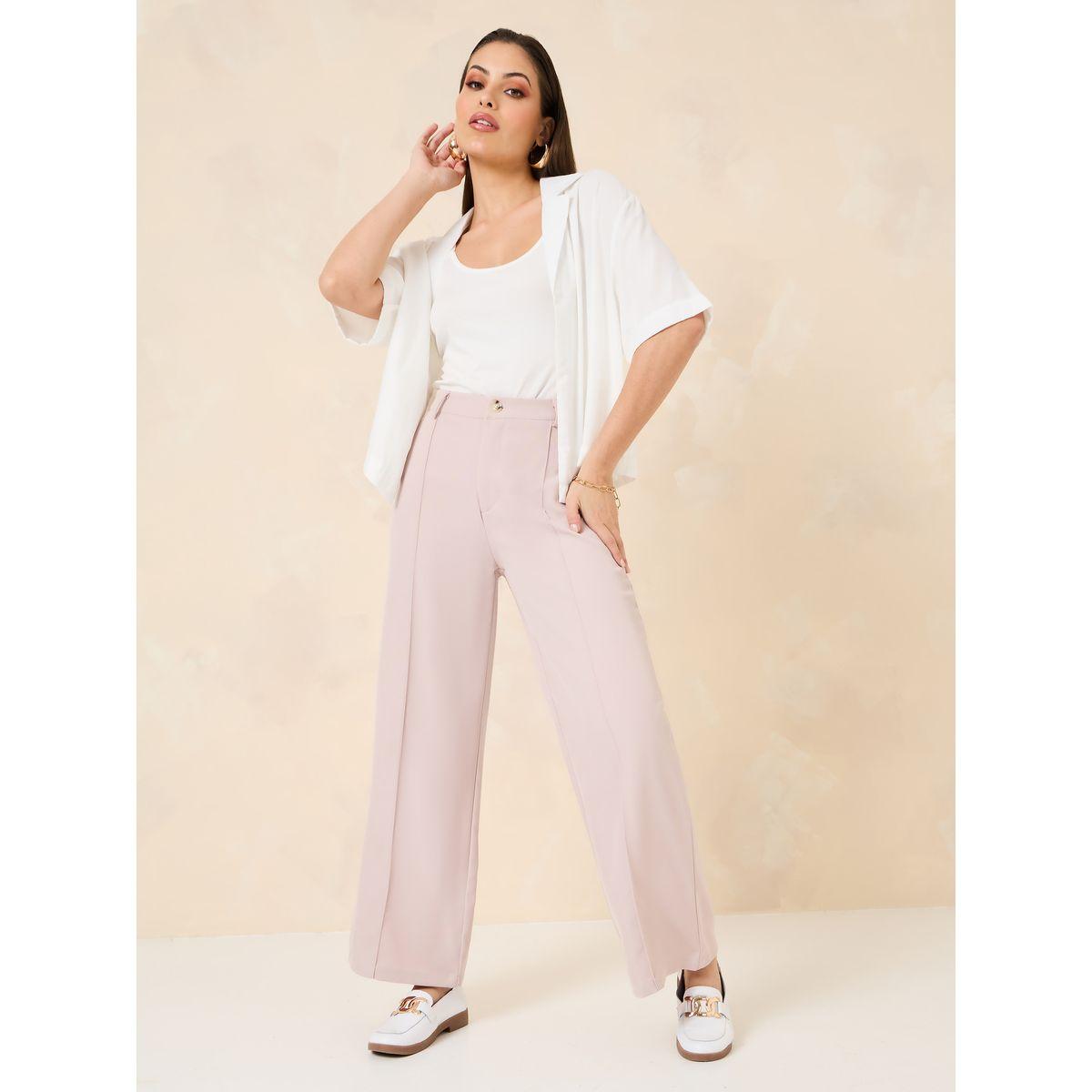 بنطال بقصة مستقيمة وخصر عالي-women-clothing-bottoms-trousers-image-1