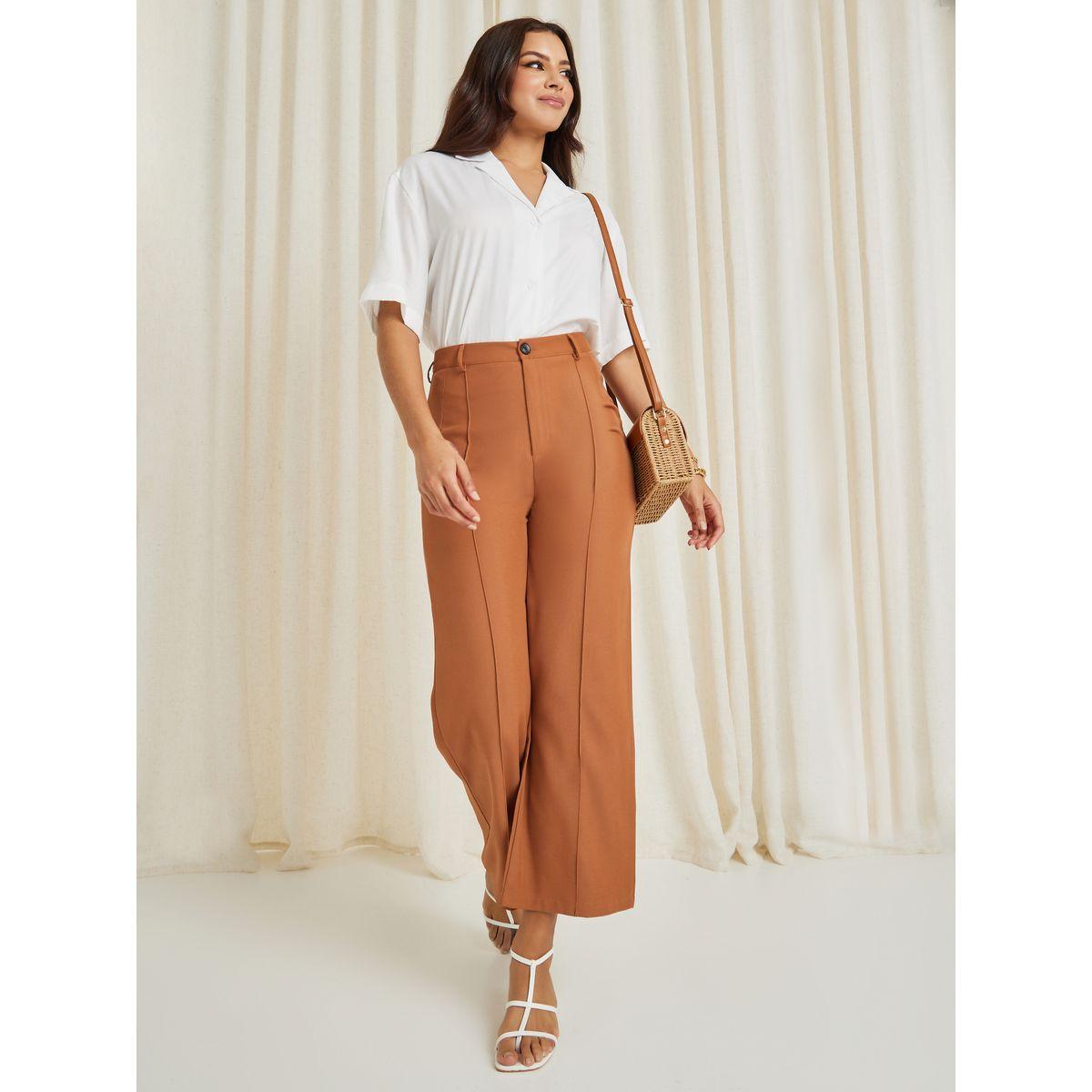 بنطال بخصر عالي وقصة مستقيمة-women-clothing-bottoms-trousers-image-2