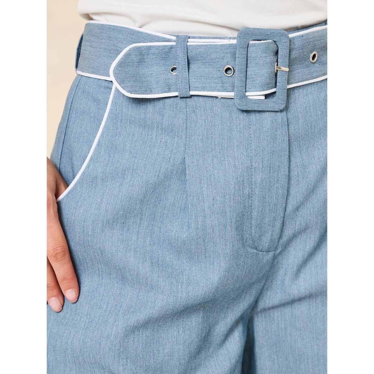 Styli Denim Look Sailor Trouser with Belt-women-clothing-bottoms-trousers-image-3