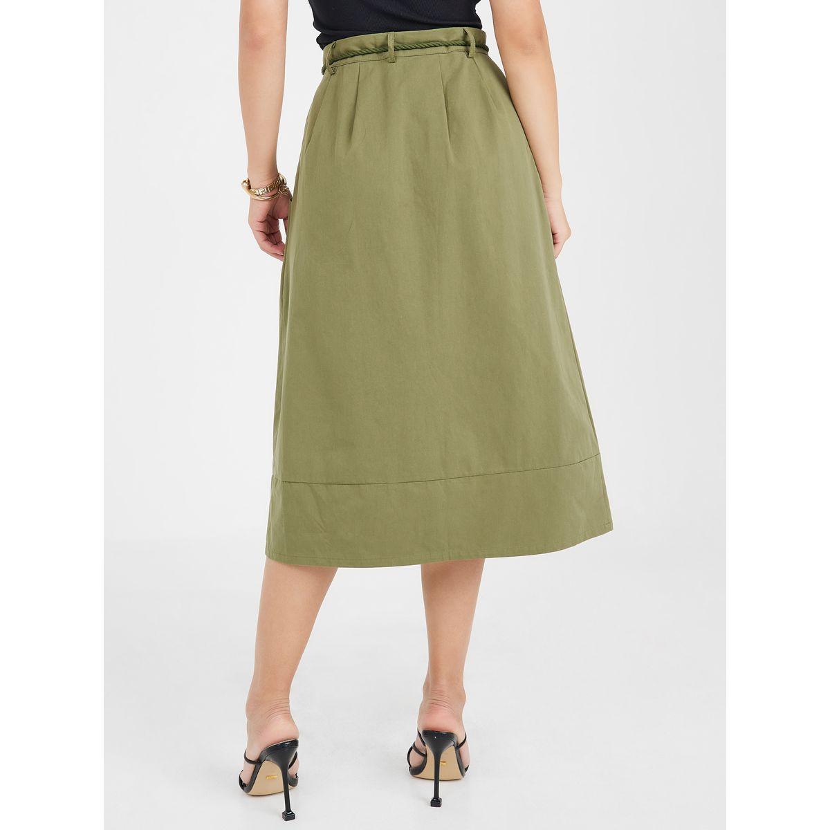 تنورة ميدي سادة مع رباط خصر-women-clothing-bottoms-skirts-image-4