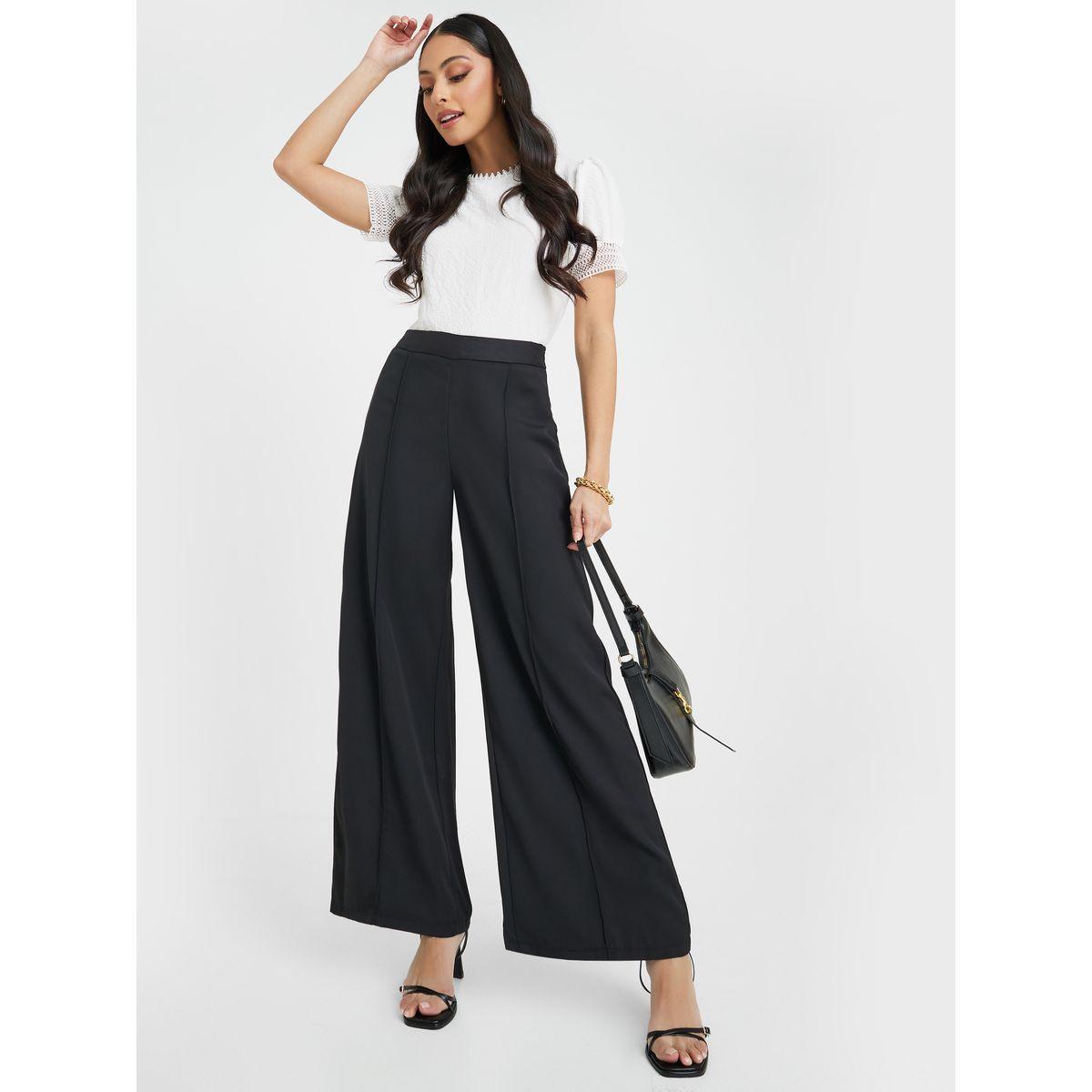 Styli High Rise Wide Leg Pants With Pintuck-women-clothing-bottoms-trousers-image-1