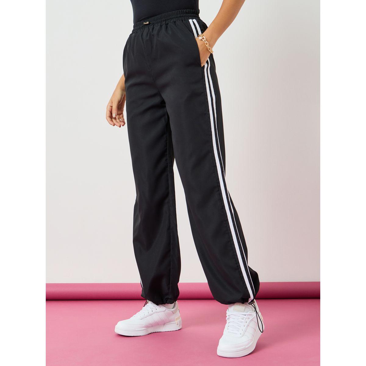 Styli Solid Side Stripe Detail Wide Leg Jogger-women-clothing-bottoms-joggers-image-2