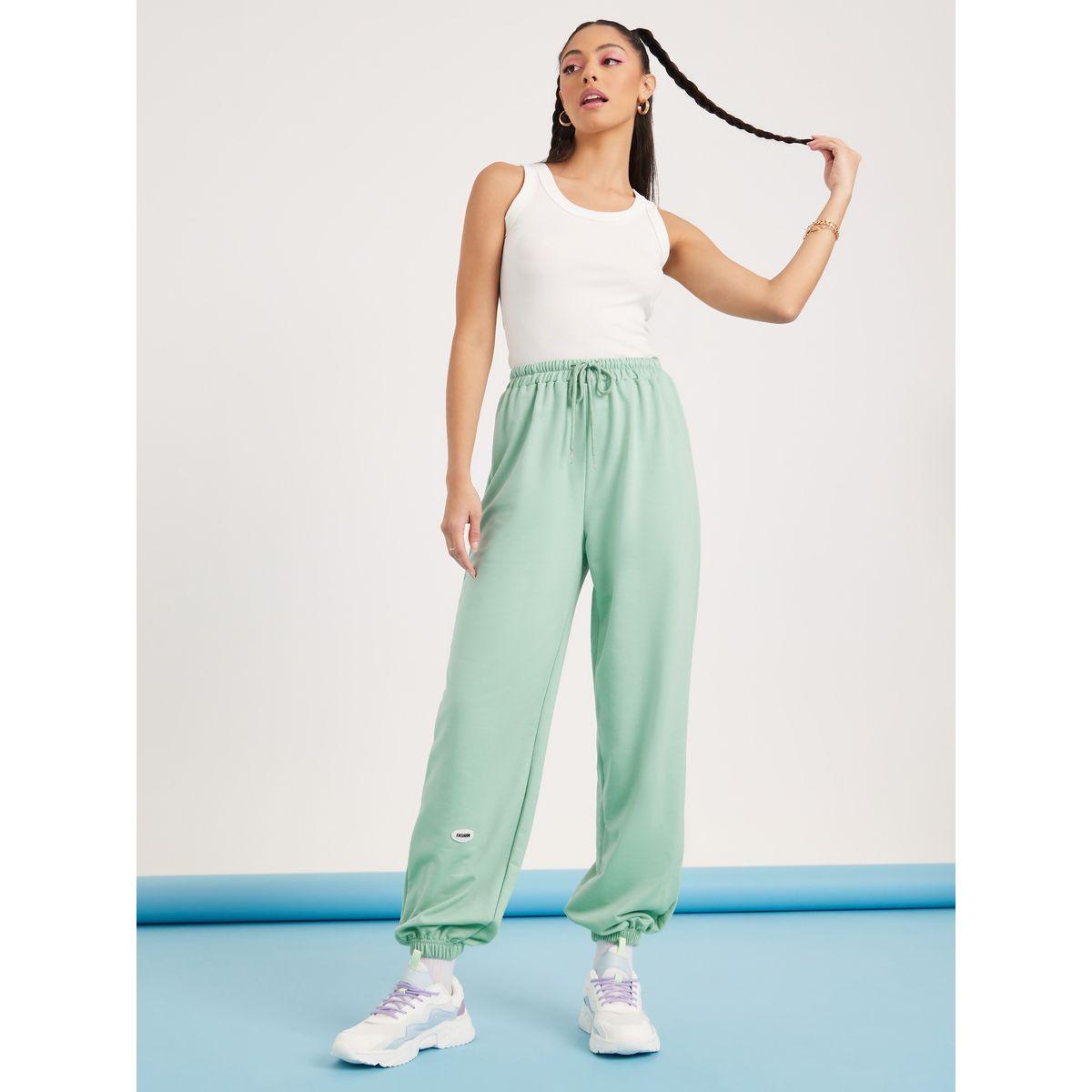 Styli Badge Detail Wide Leg Drawcord Jogger-women-clothing-bottoms-joggers-image-2