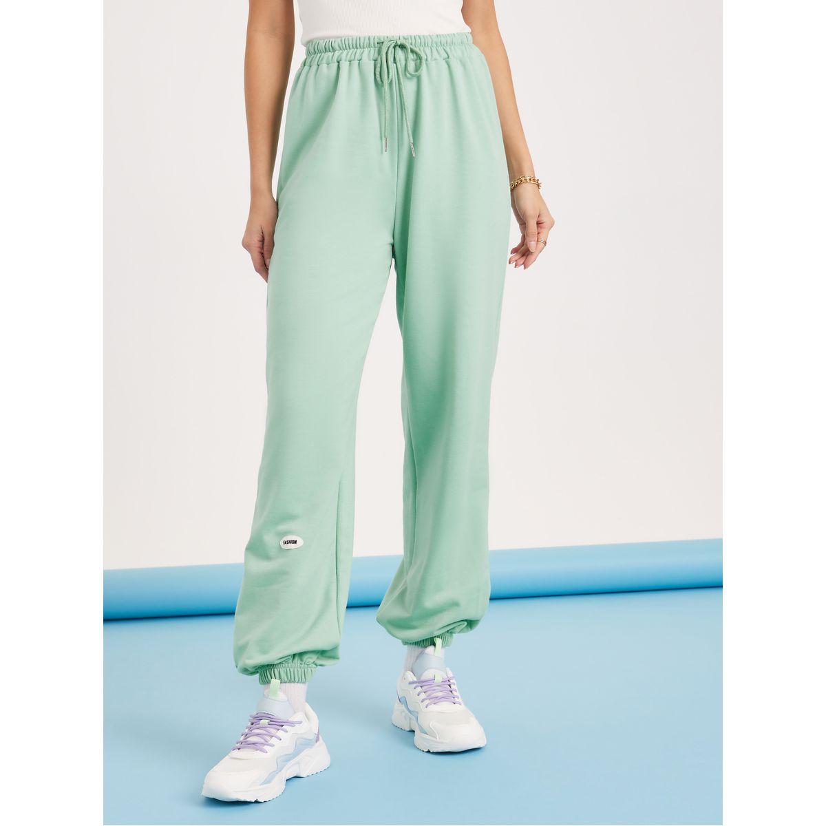 Styli Badge Detail Wide Leg Drawcord Jogger-women-clothing-bottoms-joggers-image-3