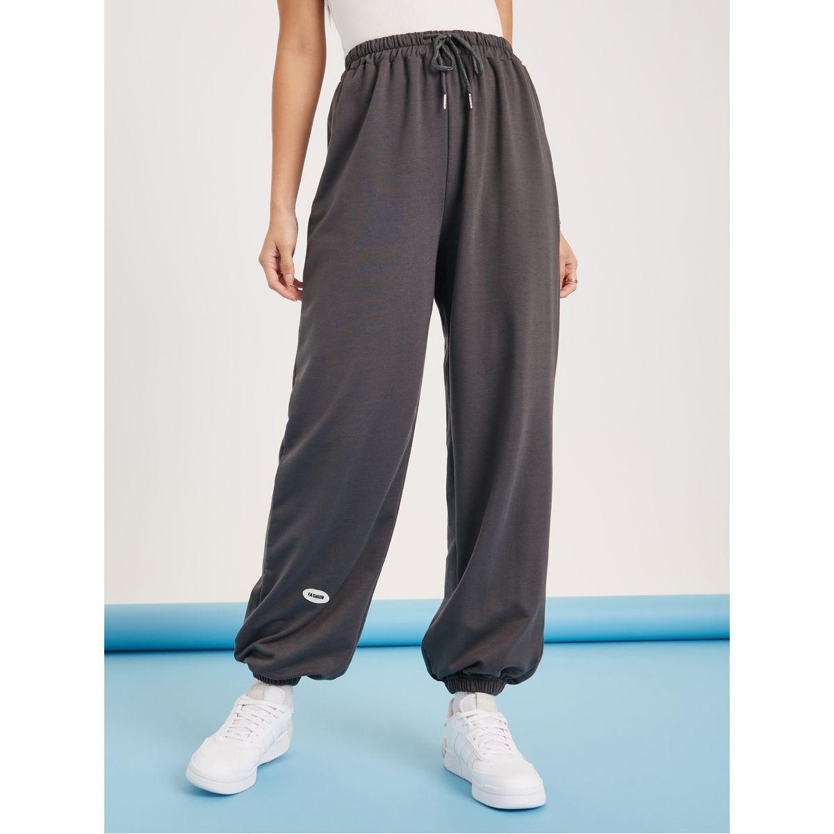 Styli Badge Detail Wide Leg Drawcord Jogger-women-clothing-bottoms-joggers-image-3