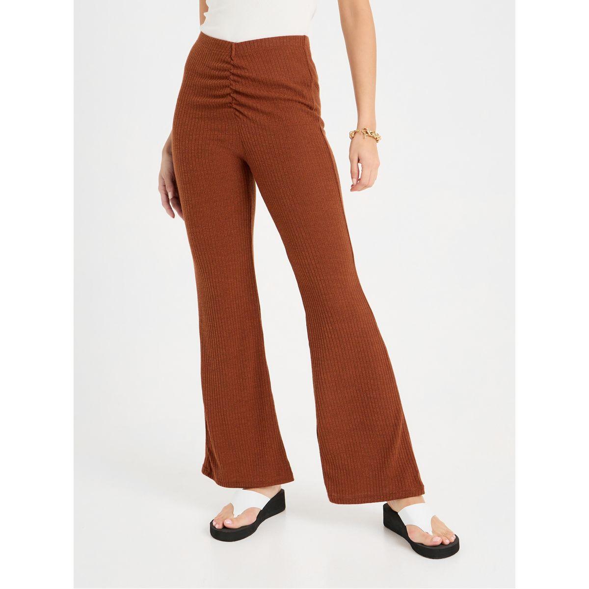 Styli Ribbed Ruched Detail Fit and Flare Legging -women-clothing-bottoms-leggings-image-2