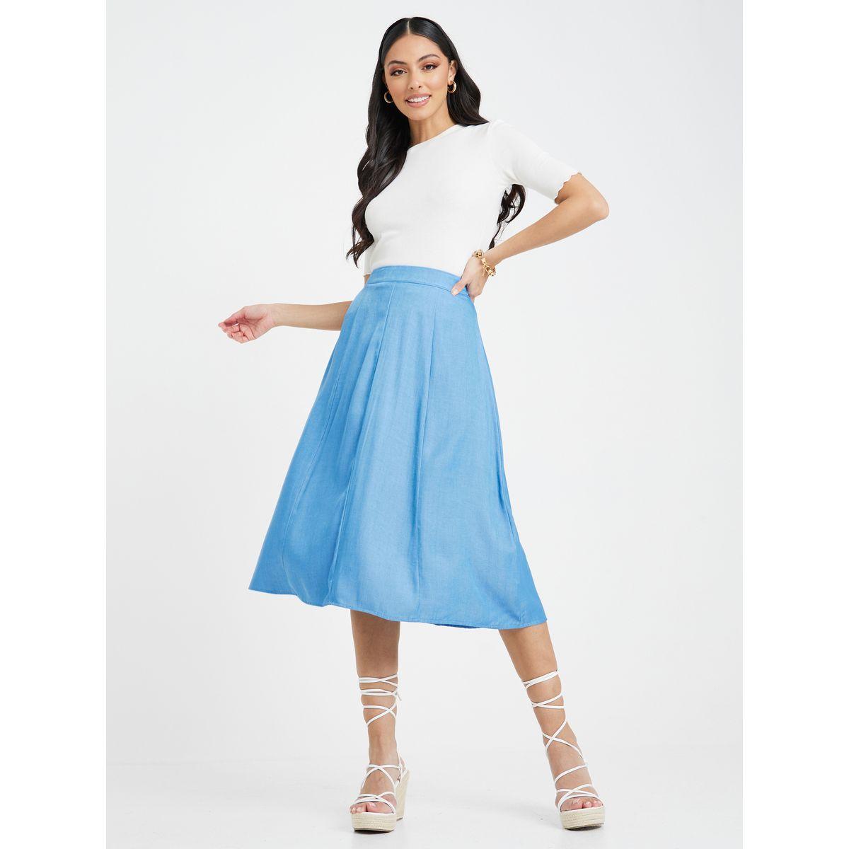Styli Fold Pleated A-Line Midi Skirt-women-clothing-bottoms-skirts-image-2