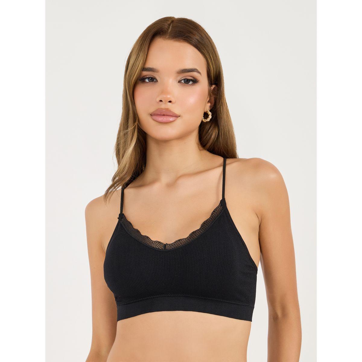 مجموعة من 3 بلوزات قصيرة بتقاصيل دانتيل-women-clothing-lingerie-bras-image-2