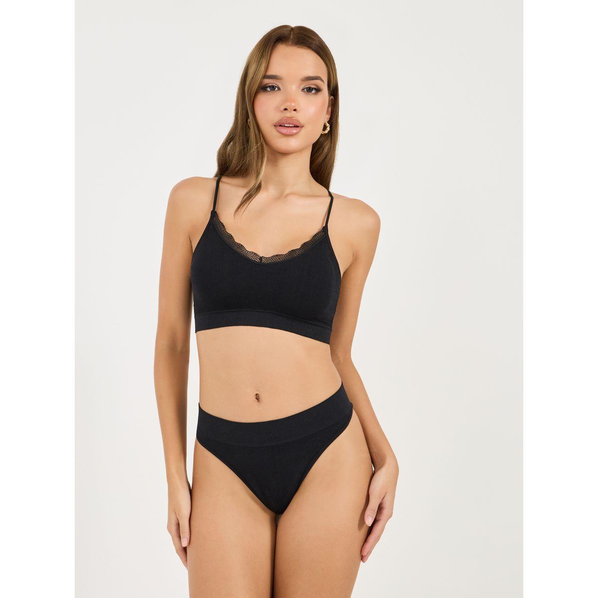 مجموعة من 3 بلوزات قصيرة بتقاصيل دانتيل-women-clothing-lingerie-bras-image-3
