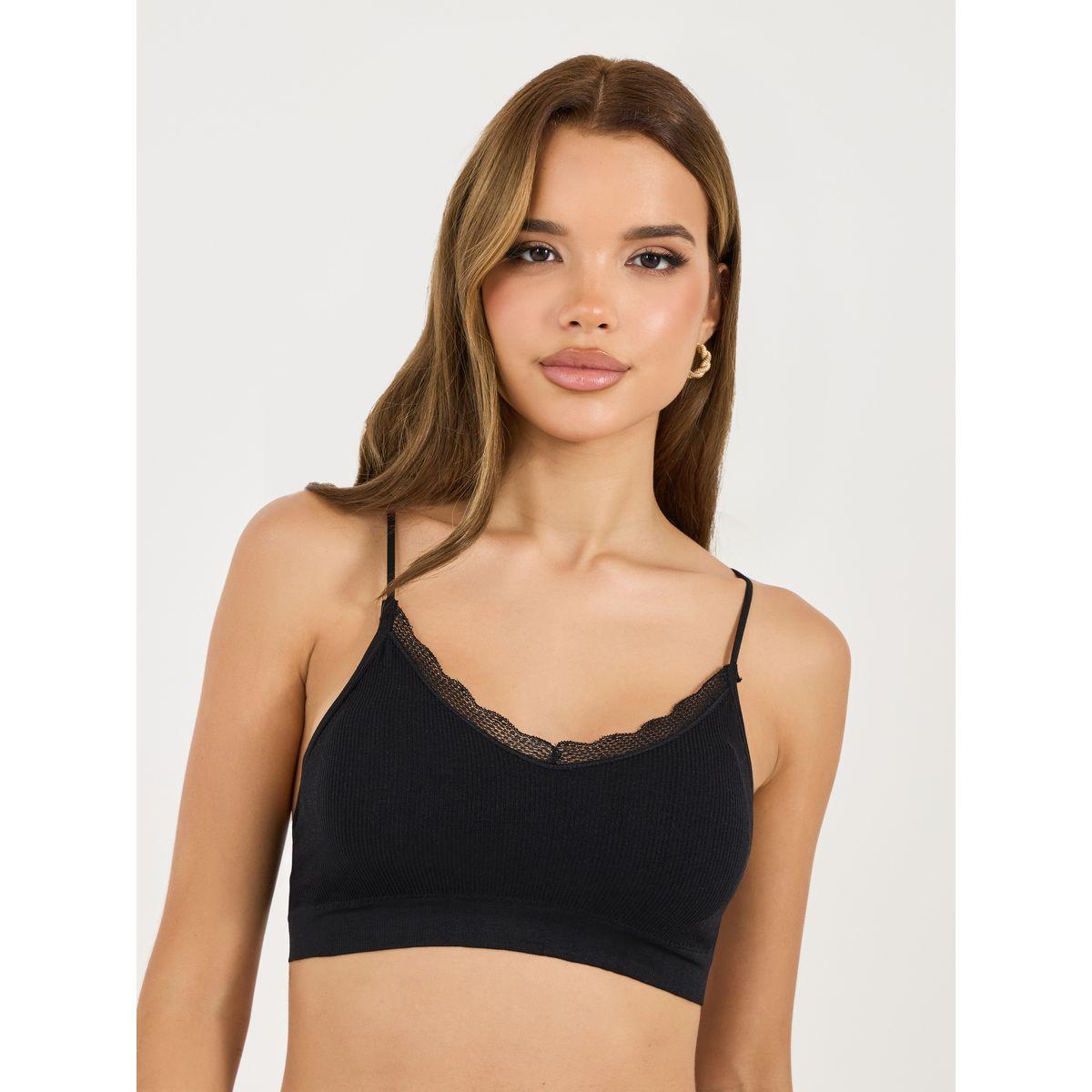 مجموعة من 3 بلوزات قصيرة بتقاصيل دانتيل-women-clothing-lingerie-bras-image-2