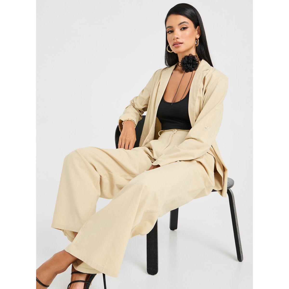 Styli Single Breasted Blazer and Wide Leg Trouser Set-women-clothing-coordsets-image-5