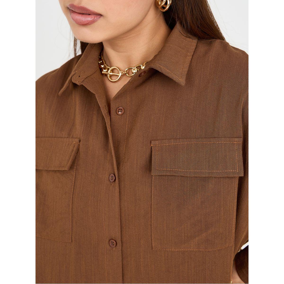 Styli Front Flap Pocket Oversized Longline Shirt-women-clothing-shirtsandblouses-shirts-image-4