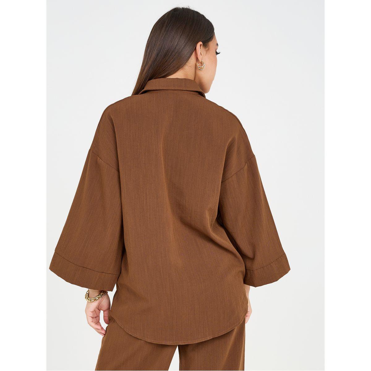 بلوزة طويلة واسعة مع جيوب بطية-women-clothing-shirtsandblouses-shirts-image-5