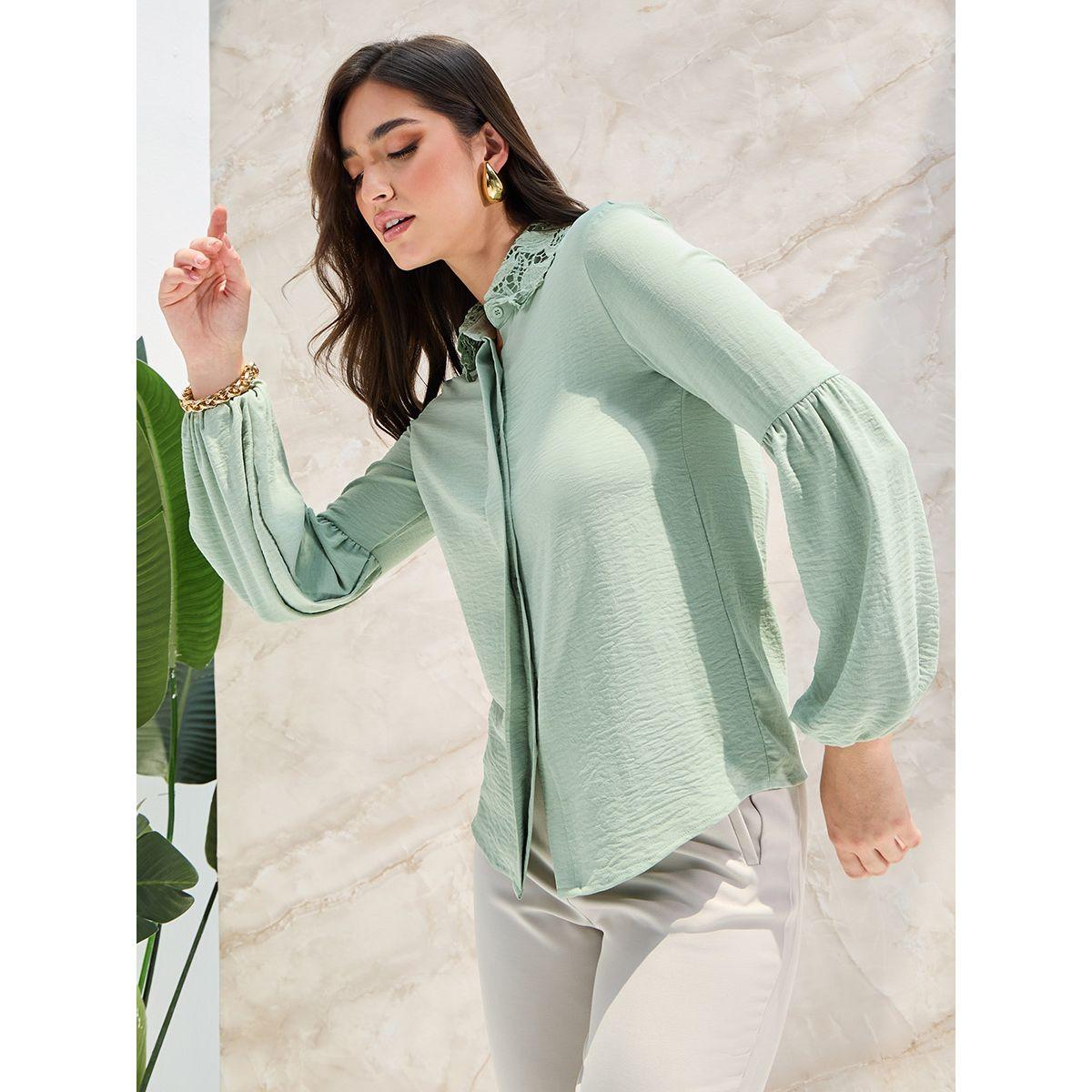 Styli Elevate Relaxed Fit Lace Collar Placket Detail Regular Length Shirt-women-clothing-shirtsandblouses-shirts-image-3