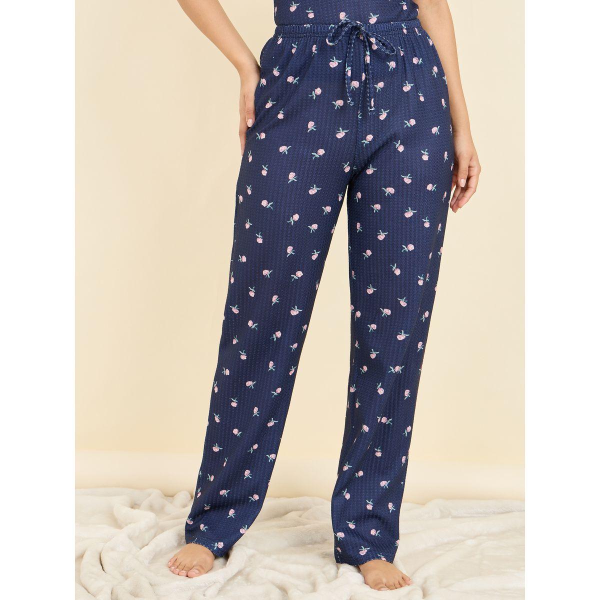 Styli Unwind Floral Print Waffle Texture Lace Trim Cami and Pyjama Set-women-clothing-nightwear-pyjamas-longsets-image-6