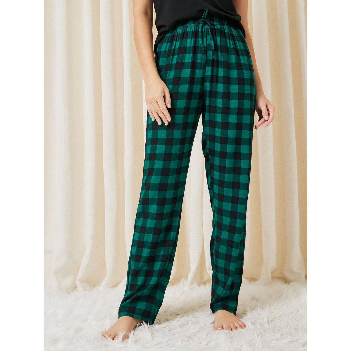 Styli Unwind Pack of 3 - Lace Trim Cami, Solid T-Shirt & Checked Pyjama Set-women-clothing-nightwear-pyjamas-longsets-image-4