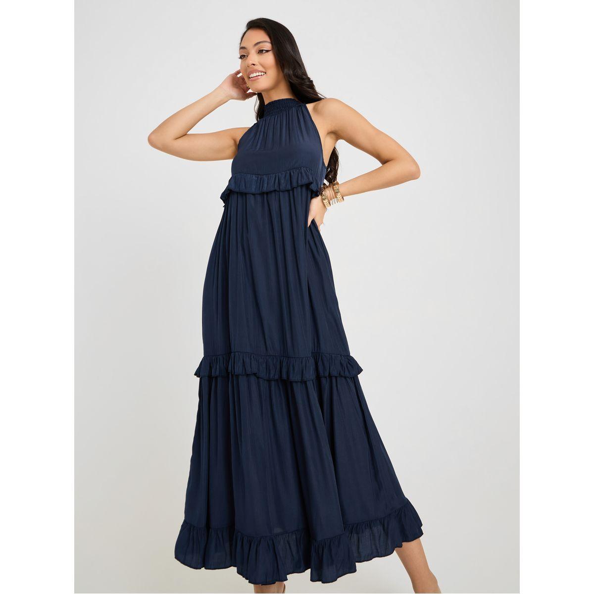 Styli Sleeveless Ruffle Detail Tiered Shift Midi Dress-women-clothing-dresses-image-1