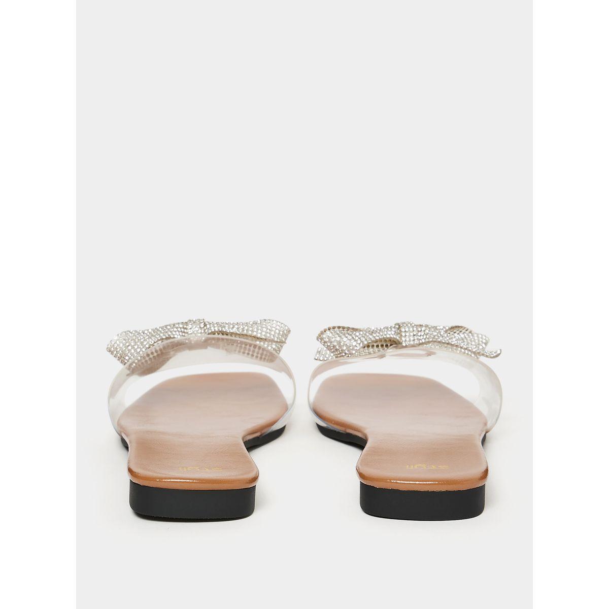 Styli Bow Embellished Flat Sandals-women-shoes-sandals-flats-image-3