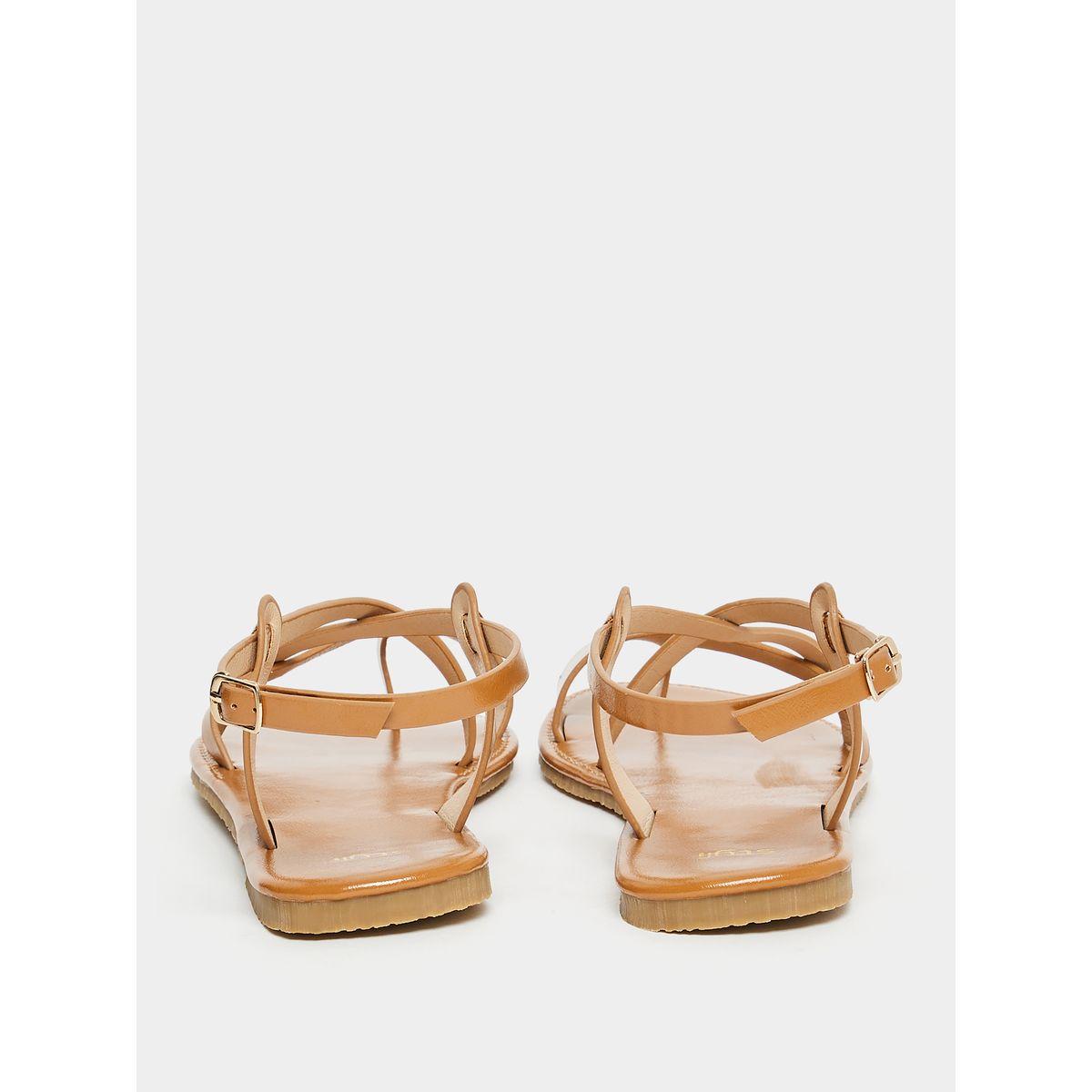 Styli Cross Strap Toe Loop Flat Sandals-women-shoes-sandals-flats-image-3