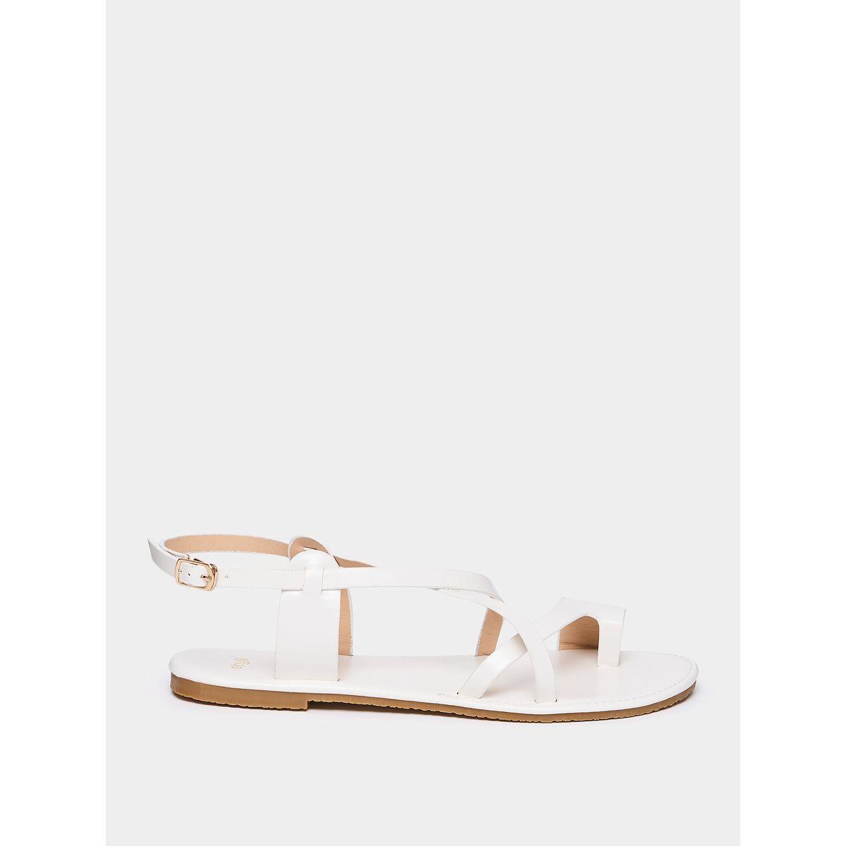 Styli Cross Strap Toe Loop Flat Sandals-women-shoes-sandals-flats-image-2