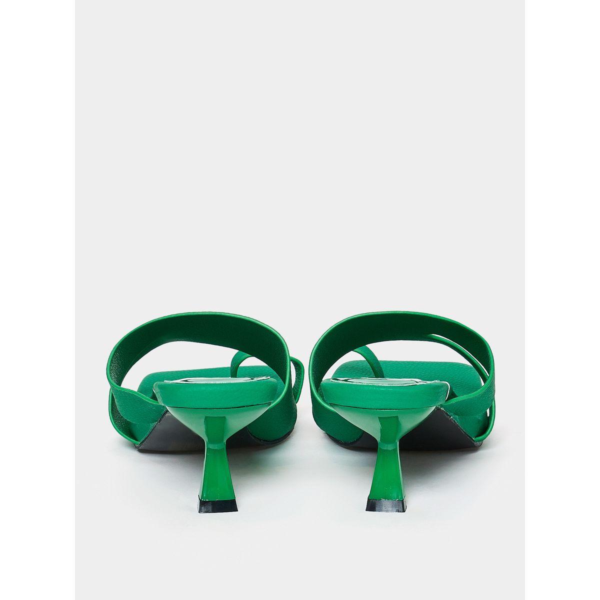 Styli Solid Abstract Band Toe Loop Detail Mid Heel Sandal-women-shoes-heels-image-4