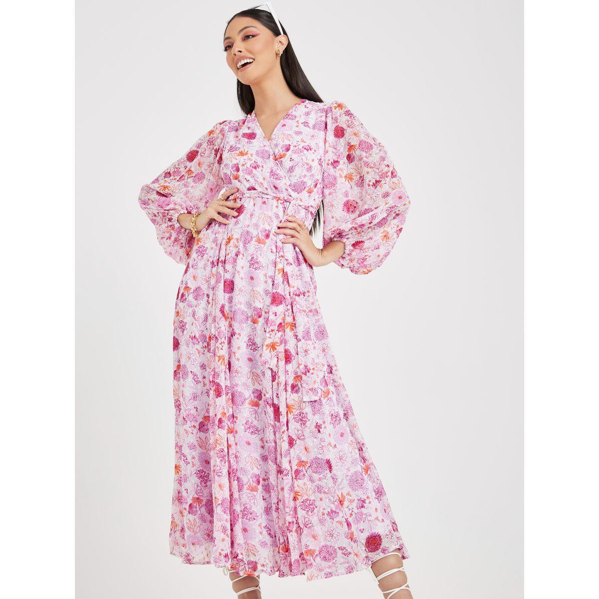 Styli  Floral AOP Wrap Midi Dress-women-clothing-dresses-image-1