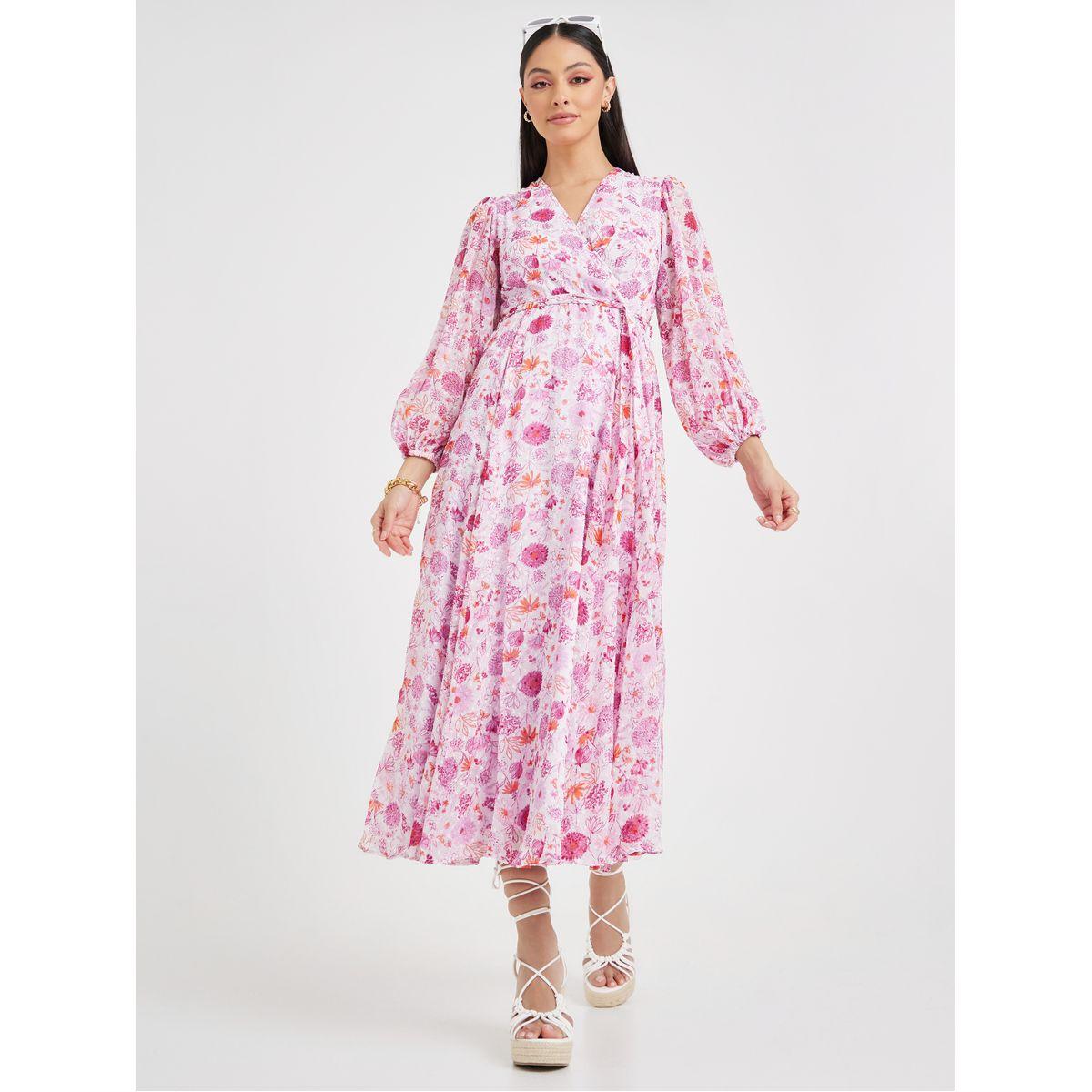 Styli  Floral AOP Wrap Midi Dress-women-clothing-dresses-image-2