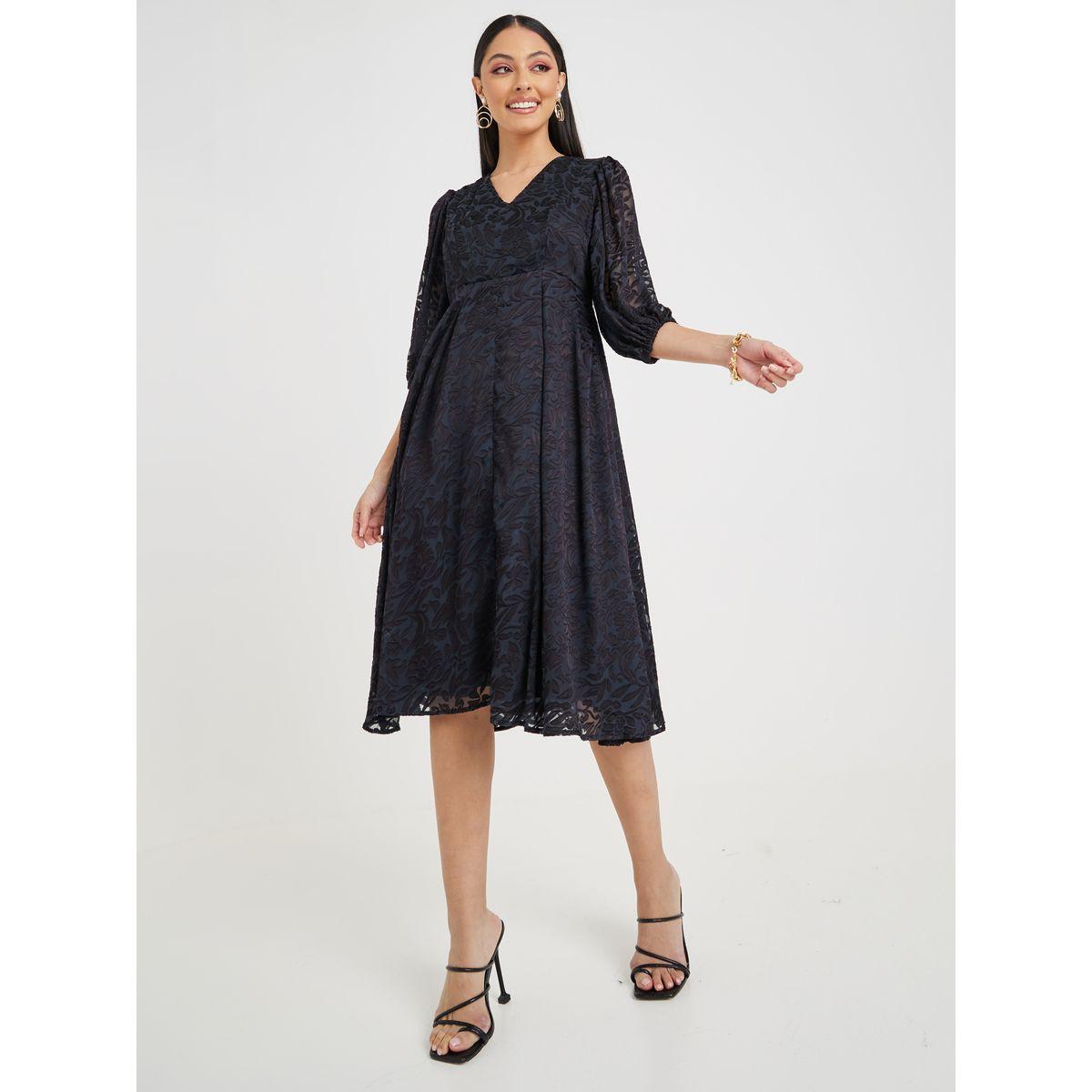 فستان ميدي بنسيج الجاكار-women-clothing-dresses-image-2