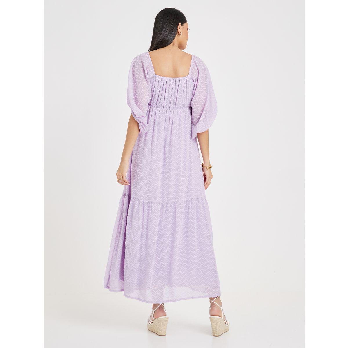 فستان طويل بكسرات ورقبة واسعة-women-clothing-dresses-image-5