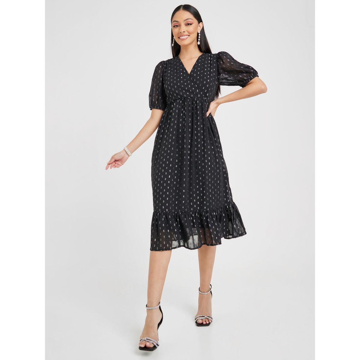 Styli Lurex Textured A-Line Midi Dress-women-clothing-dresses-image-2