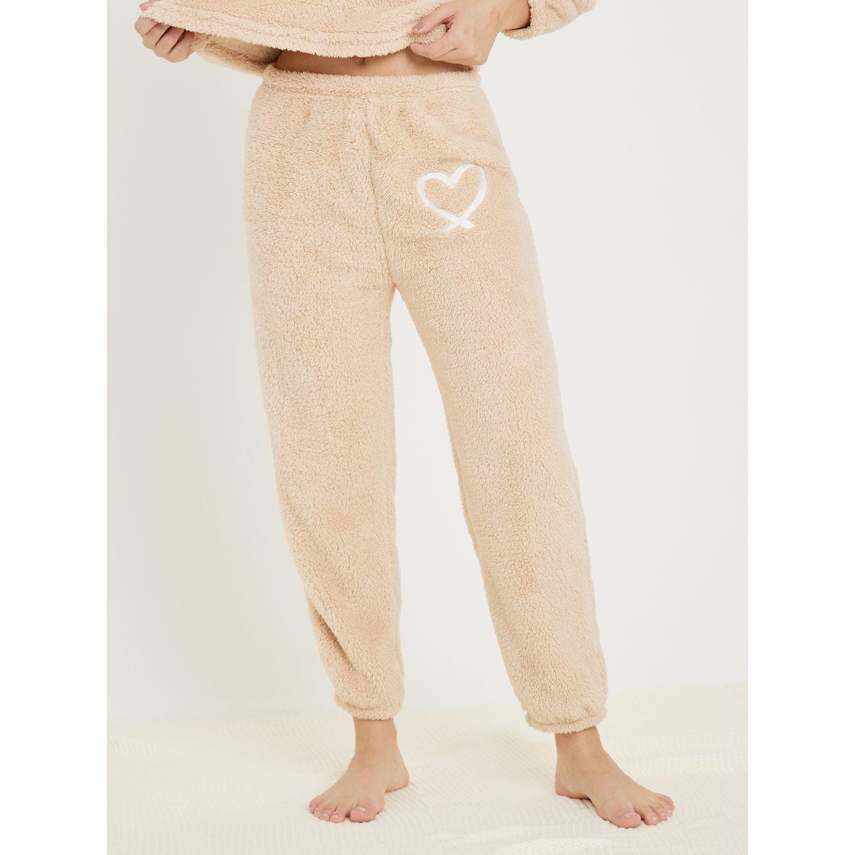 Styli Unwind Heart Embroidery Fleece Cuff Top & Cuff Pyjama Set-women-clothing-nightwear-pyjamas-longsets-image-5
